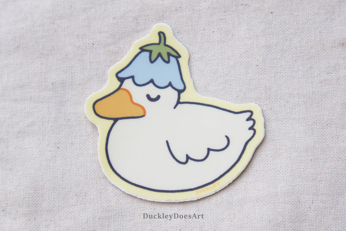 Sleepy Flower Duck Sticker
