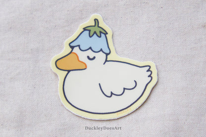 Sleepy Flower Duck Sticker