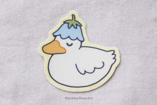 Sleepy Flower Duck Sticker