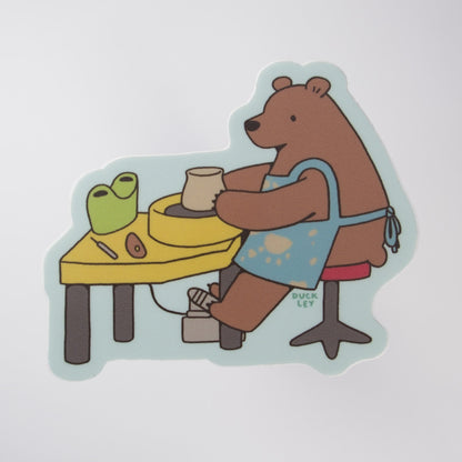 Pottery Bear Vinyl Sticker