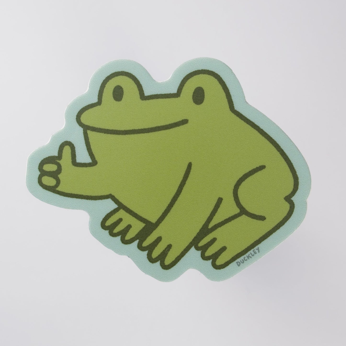 Thumbs Up Frog Vinyl Sticker