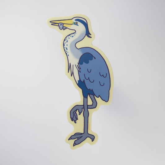 Blue Heron Vinyl Sticker