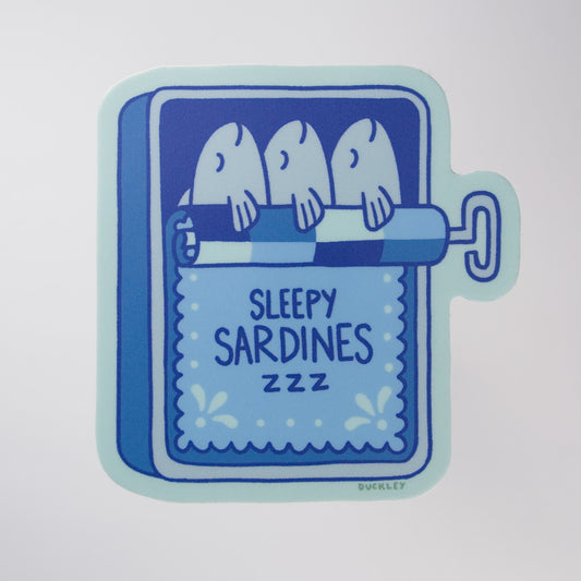 Sleepy Sardines Vinyl Sticker