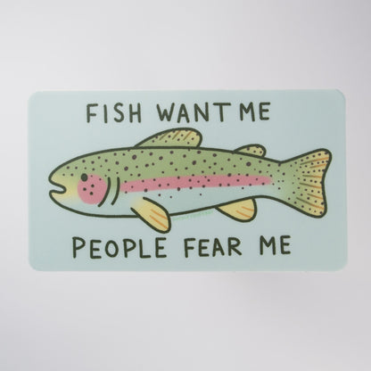 Fish Want Me People Fear Me Vinyl Sticker