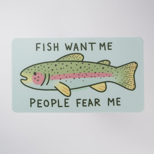 Fish Want Me People Fear Me Vinyl Sticker