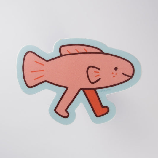 Samson the Fish with Legs Vinyl Sticker
