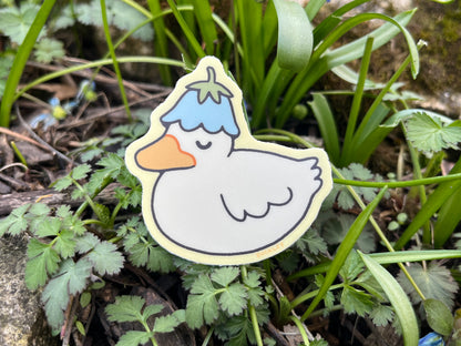Sleepy Flower Duck Vinyl Sticker
