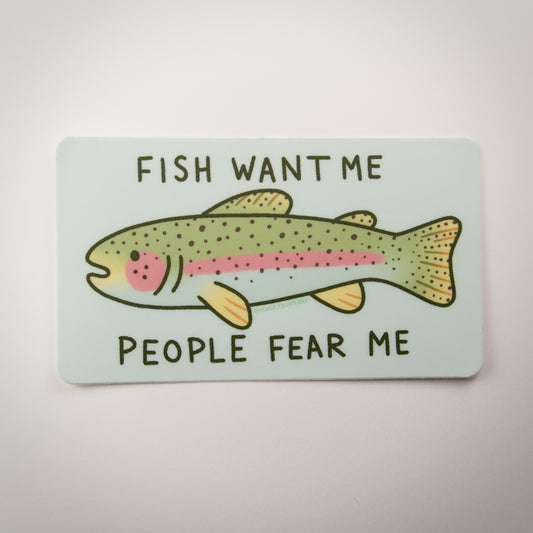 Fish Want Me People Fear Me Vinyl Sticker