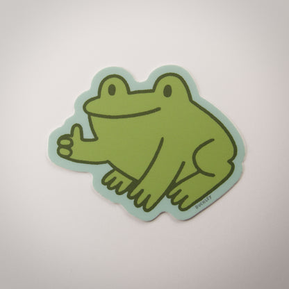 Thumbs Up Frog Vinyl Sticker