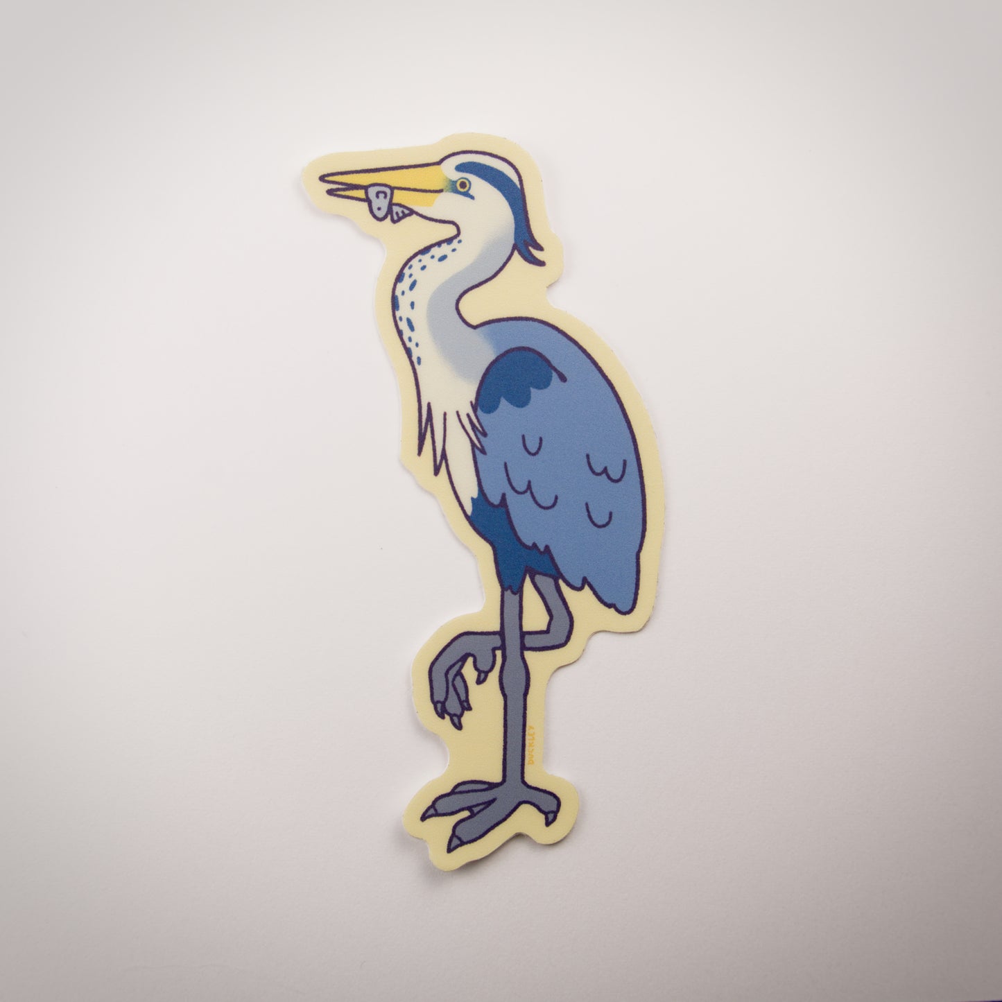 Blue Heron Vinyl Sticker