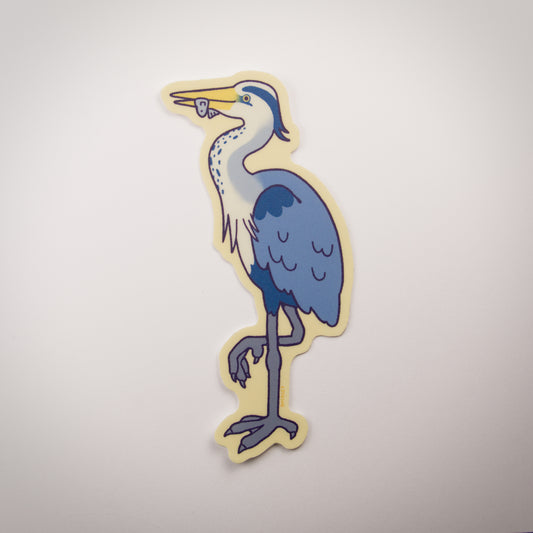 Blue Heron Vinyl Sticker