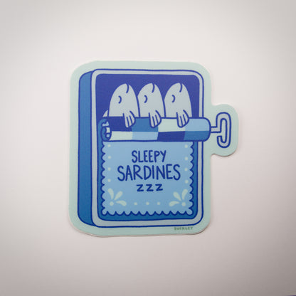 Sleepy Sardines Vinyl Sticker