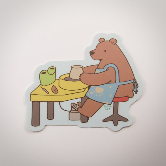 Pottery Bear Vinyl Sticker