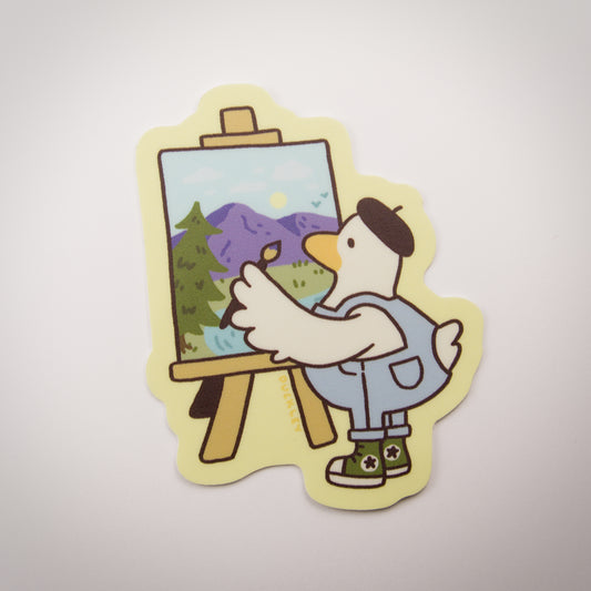 Painting Duck Vinyl Sticker