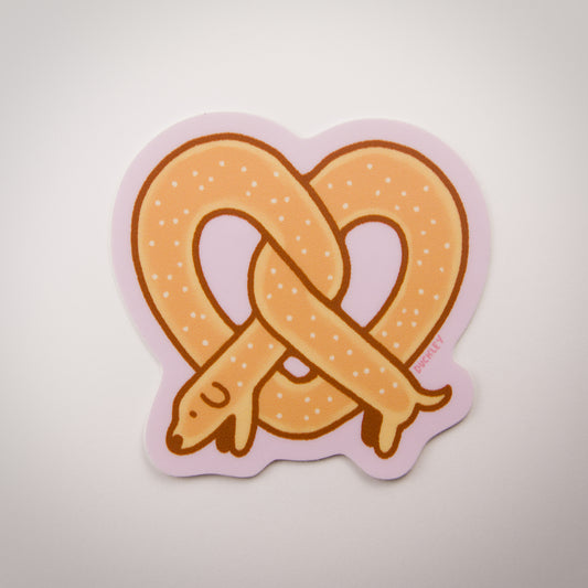 Pretzel Dog Vinyl Sticker