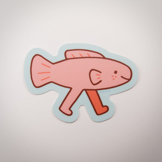 Samson the Fish with Legs Vinyl Sticker