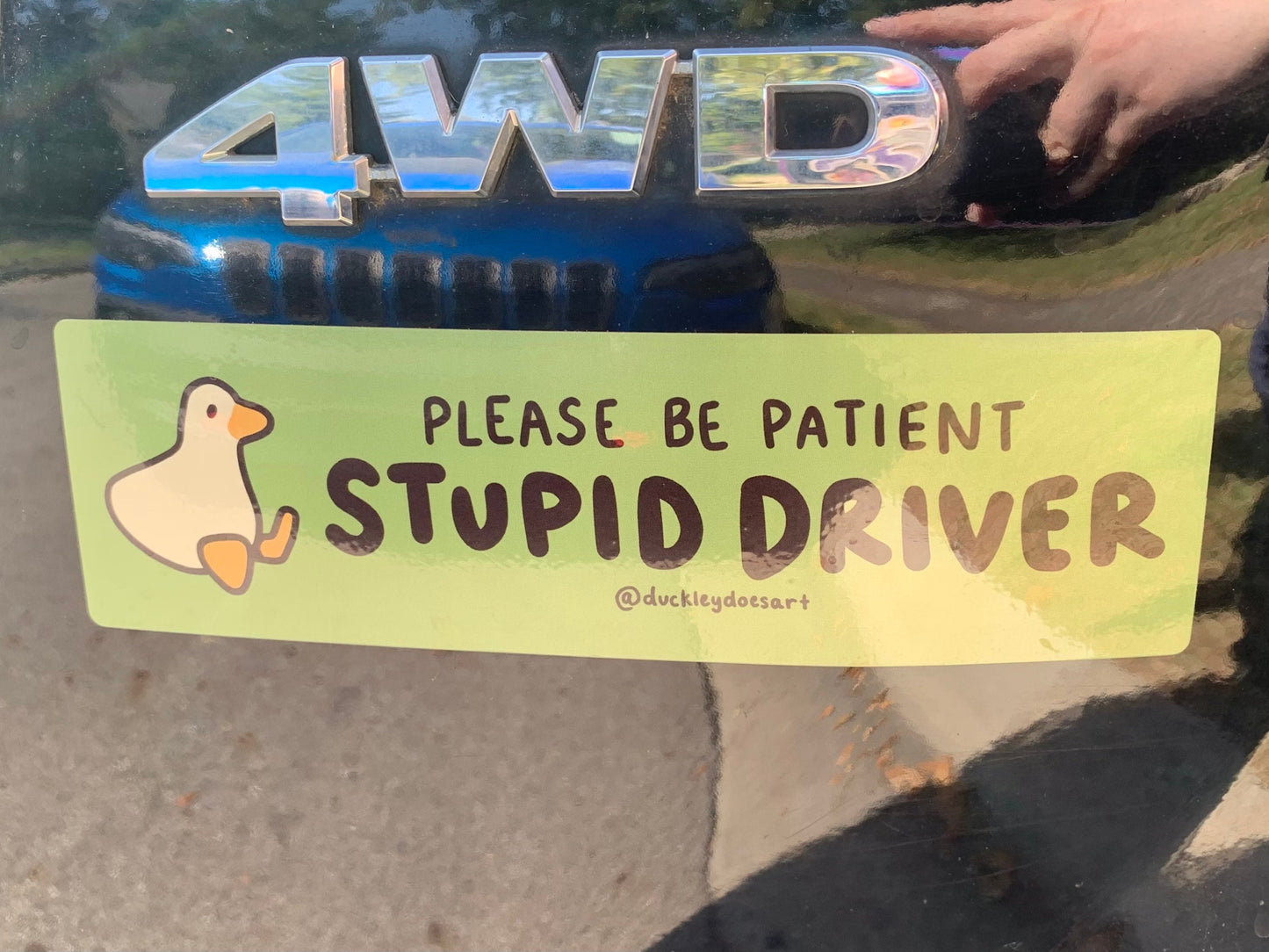 Stupid Driver Vinyl Bumper Sticker // Weatherproof Glossy Decal // Cute, Funny, Silly, Art