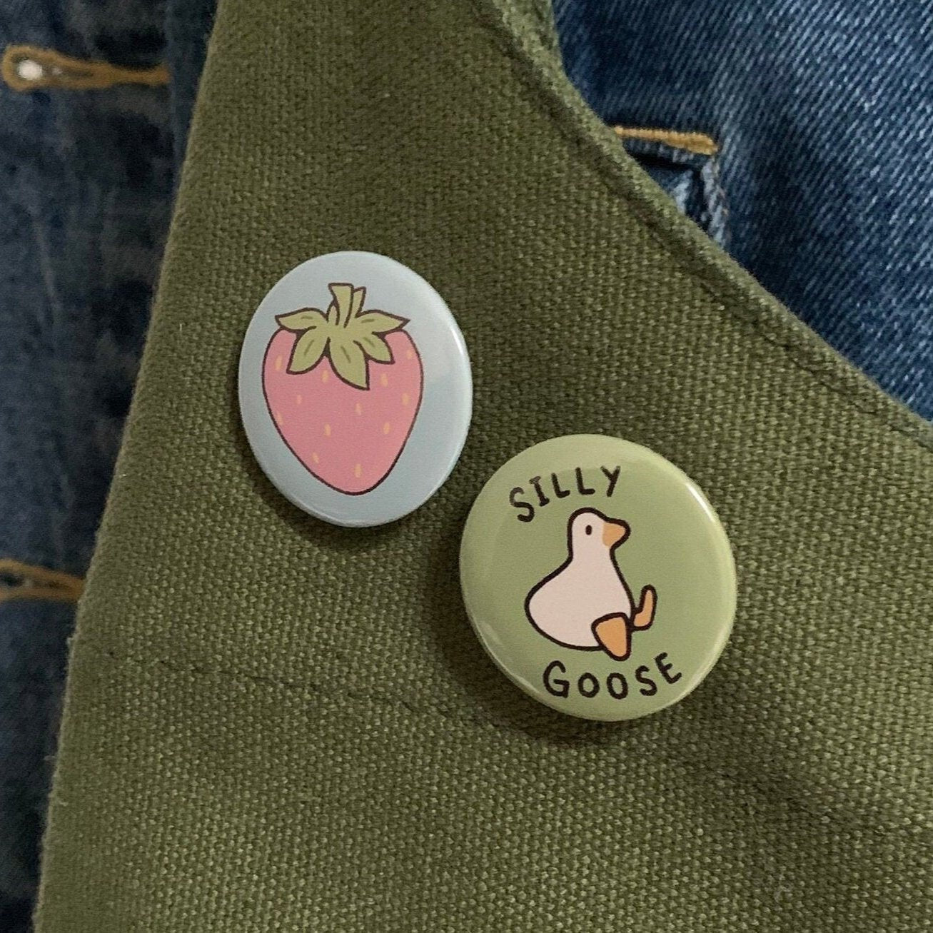 Silly Goose Button Pin