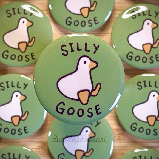 Silly Goose Button Pin