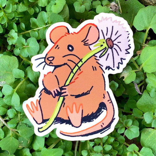 Mouse Flower Vinyl Sticker