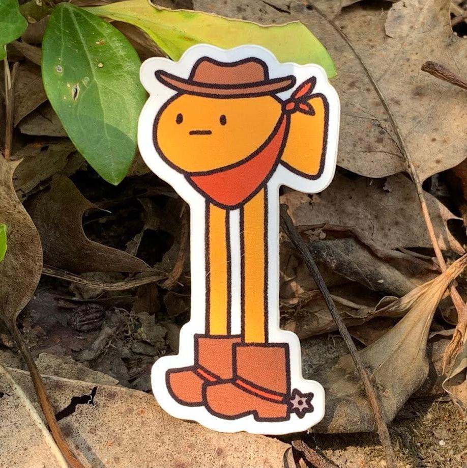 Cowboy Fish Vinyl Sticker