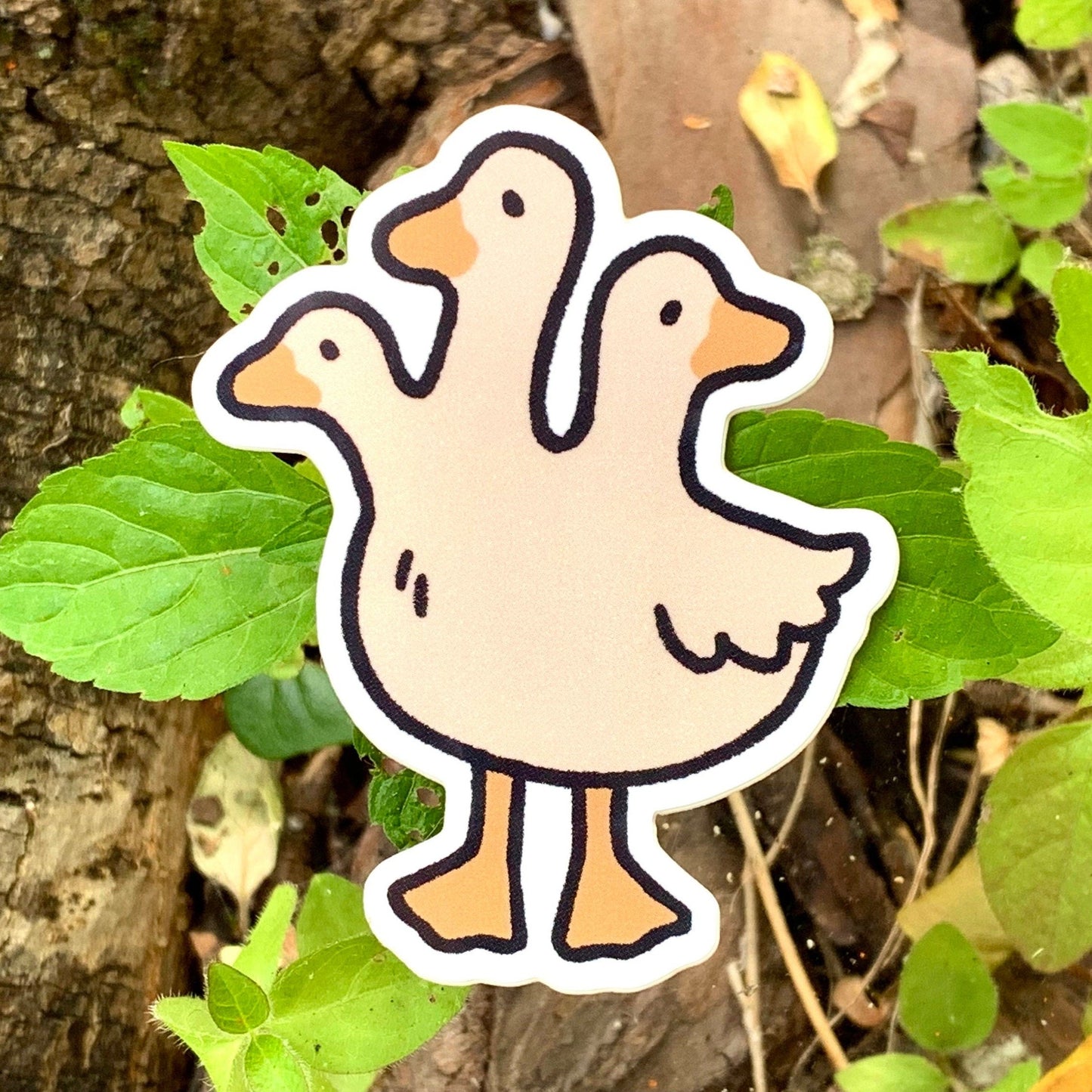 Three Headed Duck Vinyl Sticker