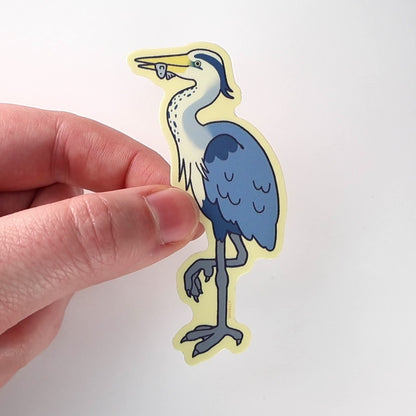 Blue Heron Vinyl Sticker