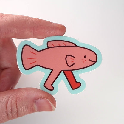 Samson the Fish with Legs Vinyl Sticker