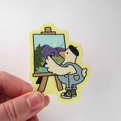 Painting Duck Vinyl Sticker